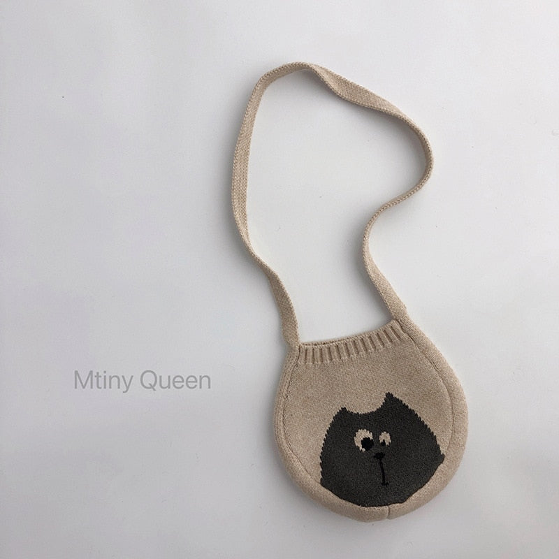 -キッズ ニット アニマル メッセンジャーバッグ 鞄 ポシェット - mamahalo shop - メッセンジャーバッグ -  べビー服 - 子供服 - 男の子 - 女の子