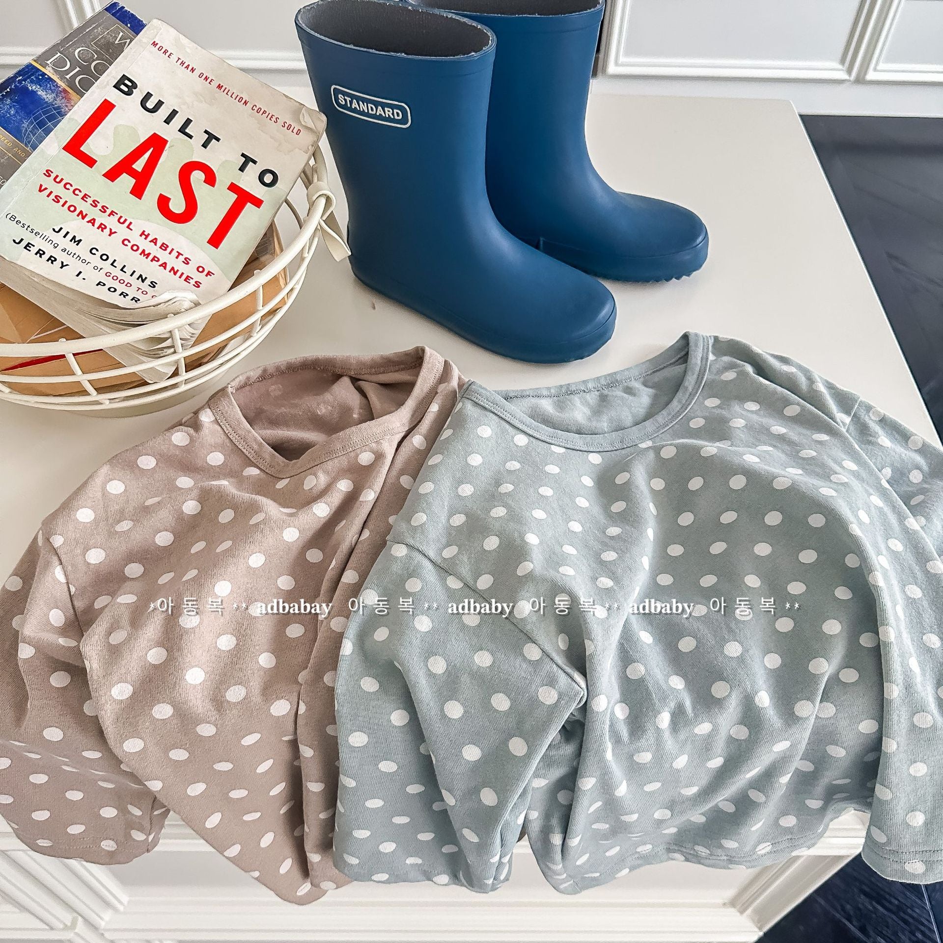 -キッズ みずたま ルーズ 長袖 Tシャツ トップス - mamahalo shop - 長袖Tシャツ -  べビー服 - 子供服 - 男の子 - 女の子