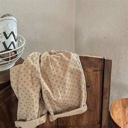 -キッズ フラワー ルーズ ワイド パンツ - mamahalo shop - ロングパンツ・スウェットパンツ -  べビー服 - 子供服 - 男の子 - 女の子