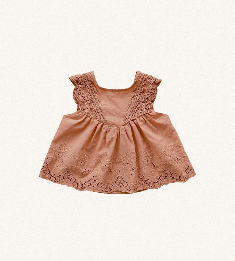 -キッズ レース 透け感 ノースリーブ ブラウス トップス フリル ショートパンツ - mamahalo shop - ハーフパンツ・ショートパンツ -  べビー服 - 子供服 - 男の子 - 女の子