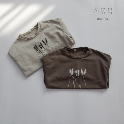 -キッズ うさぎ ラビット 長袖 Tシャツ トップス - mamahalo shop - 長袖Tシャツ -  べビー服 - 子供服 - 男の子 - 女の子