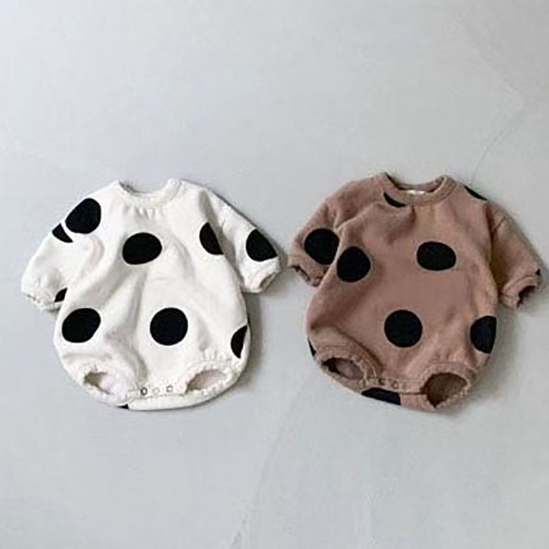 -ベビー みずたま ポルカドット 長袖 ロンパース【mh0000952】 - mamahalo shop - 長袖ロンパース -  べビー服 - 子供服 - 男の子 - 女の子