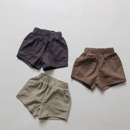 -キッズ シンプル ベーシック サマー ショートパンツ 3カラー ボーイズ - mamahalo shop - ハーフパンツ・ショートパンツ -  べビー服 - 子供服 - 男の子 - 女の子