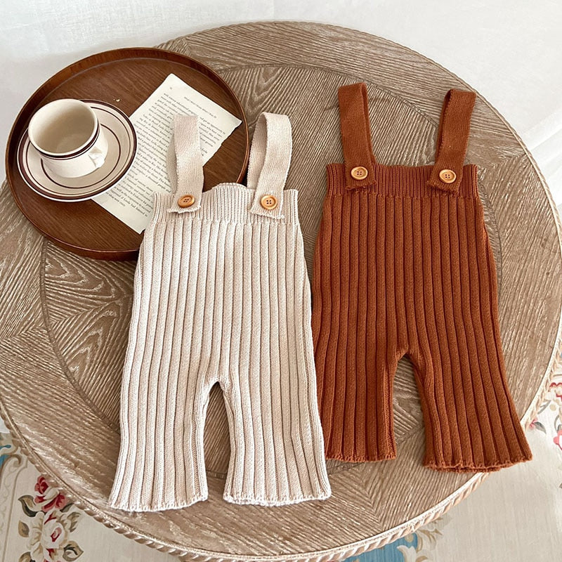 -ベビー キッズ ニット サスペンダー パンツ サロペット - mamahalo shop - サロペットパンツ・サスペンダーパンツ -  べビー服 - 子供服 - 男の子 - 女の子