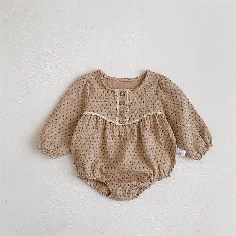 -ベビー レース 長袖 ロンパース ボディスーツ - mamahalo shop - 長袖ロンパース -  べビー服 - 子供服 - 男の子 - 女の子