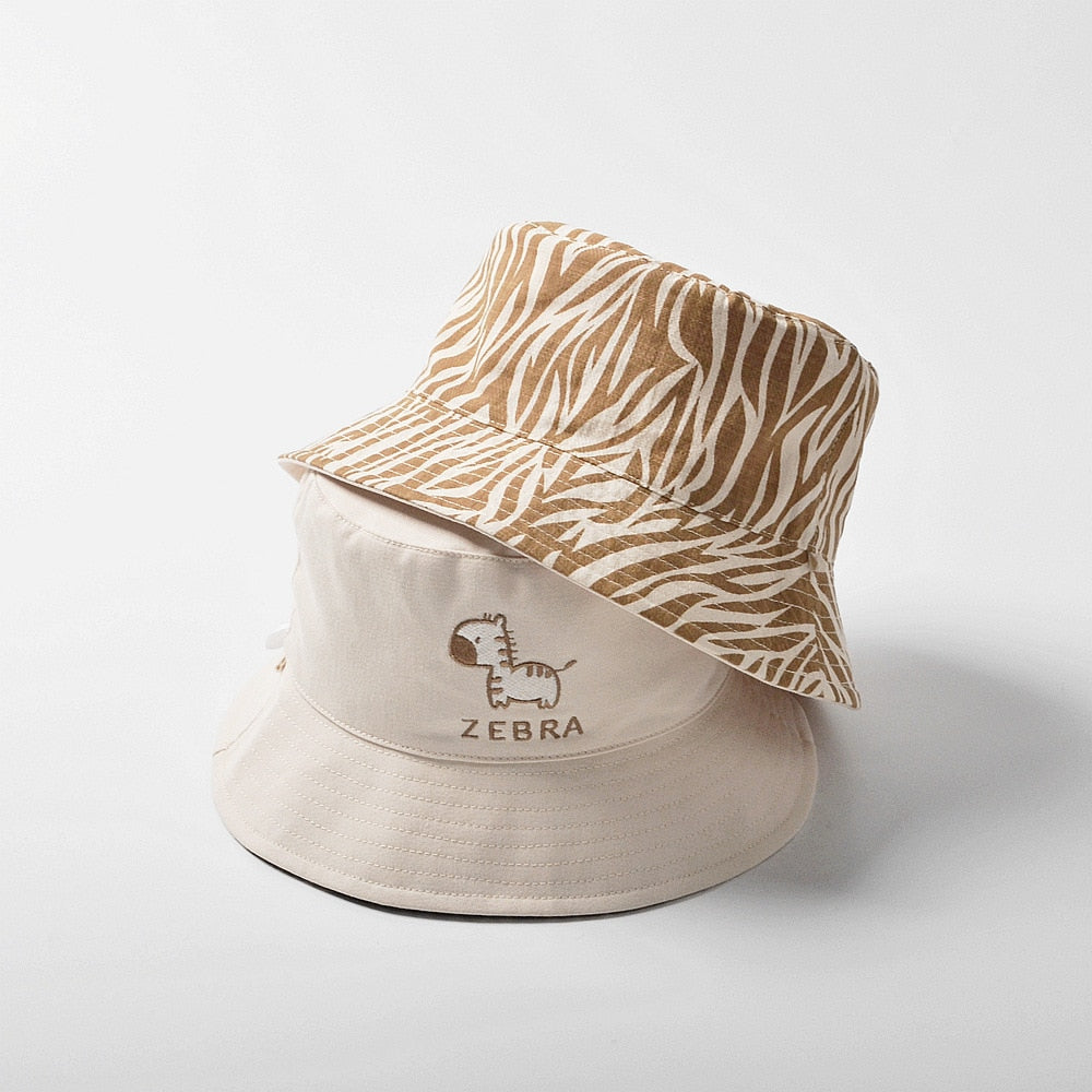 -ベビー キッズ アニマル 刺繍 リバーシブル バケットハット 帽子 - mamahalo shop - ベビー用帽子 -  べビー服 - 子供服 - 男の子 - 女の子