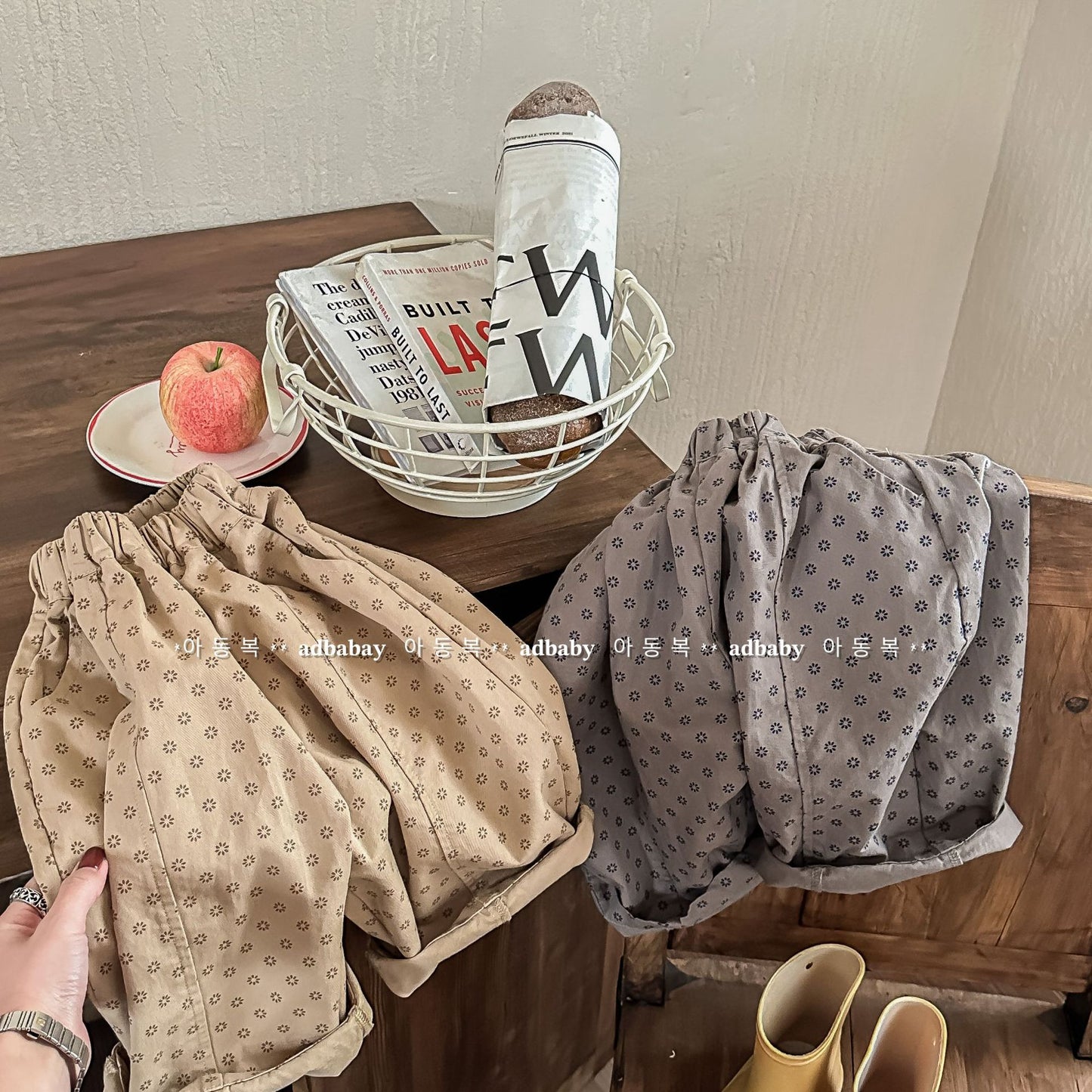 -キッズ フラワー ルーズ ワイド パンツ - mamahalo shop - ロングパンツ・スウェットパンツ -  べビー服 - 子供服 - 男の子 - 女の子