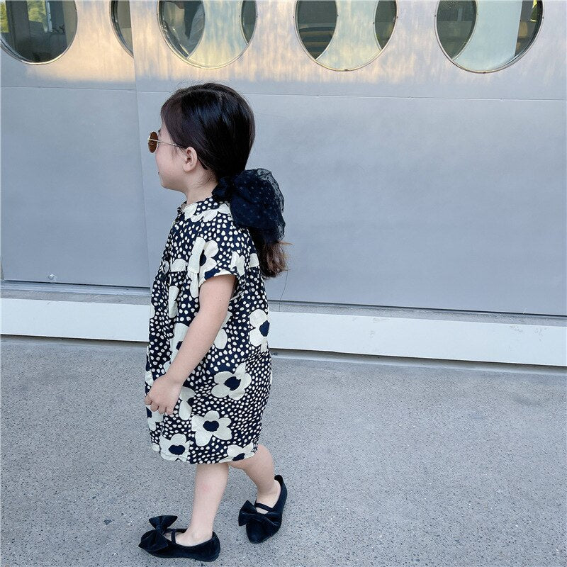 -キッズ 北欧風 ビッグ フラワー 半袖 ルーズ ジャンプスーツ つなぎ - mamahalo shop - 半袖ジャンプスーツ -  べビー服 - 子供服 - 男の子 - 女の子