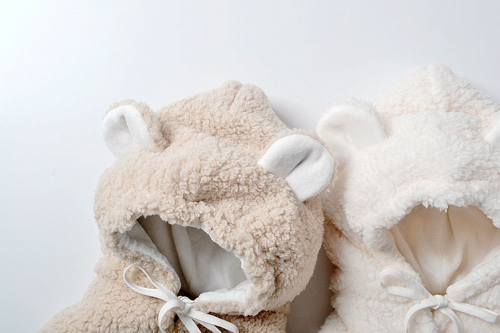 -ベビー くま耳 フーディ フリース 帽子 ポンチョ【mh0001077】 - mamahalo shop - ベビー用帽子 -  べビー服 - 子供服 - 男の子 - 女の子