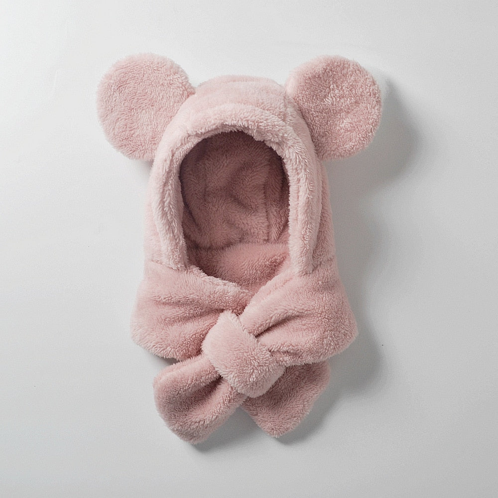-ベビー キッズ くま耳 フード フーディ 帽子 マフラー - mamahalo shop - ベビー用帽子 -  べビー服 - 子供服 - 男の子 - 女の子