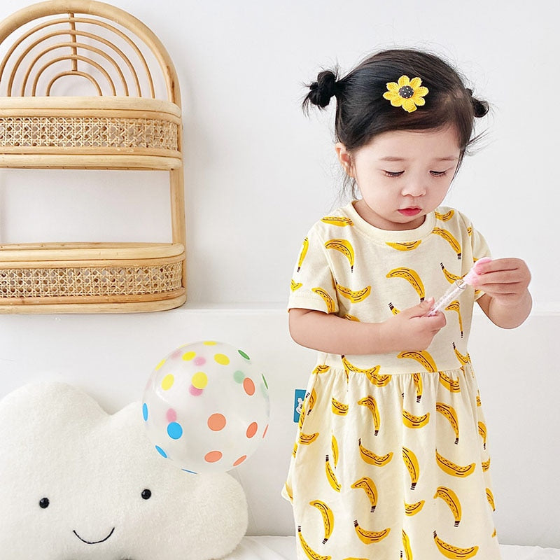-ベビー キッズ バナナ レモン チェリー 半袖 ワンピース - mamahalo shop - 半袖ワンピース -  べビー服 - 子供服 - 男の子 - 女の子