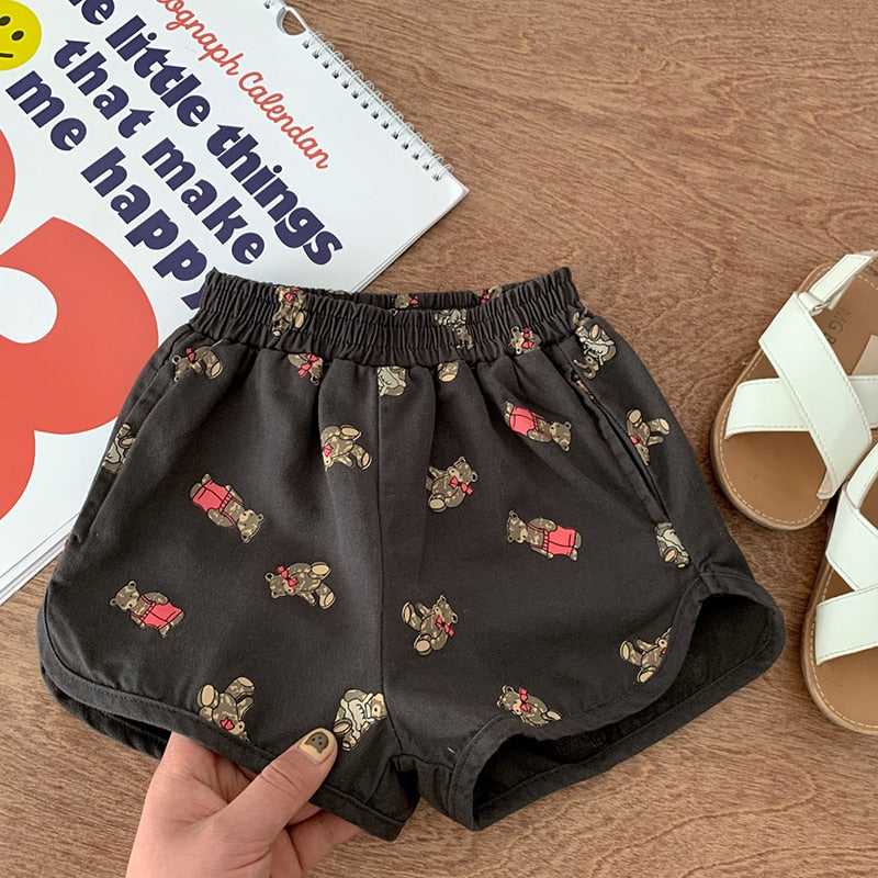 キッズ くま ベア ショートパンツ トラックパンツ - mamahalo shop - ハーフパンツ・ショートパンツ - ベビー服 - 子供服 - 男の子 - 女の子