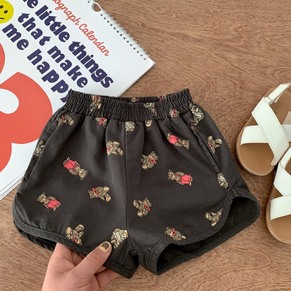 キッズ くま ベア ショートパンツ トラックパンツ - mamahalo shop - ハーフパンツ・ショートパンツ - ベビー服 - 子供服 - 男の子 - 女の子