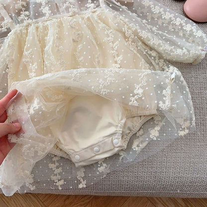 -ベビー チュチュ チュール レース 長袖 ドレス ロンパース - mamahalo shop - 長袖ロンパース -  べビー服 - 子供服 - 男の子 - 女の子