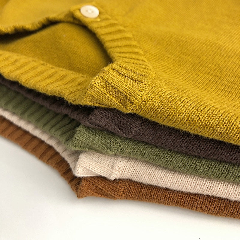 -キッズ ニット シンプル ベーシック カーディガン - mamahalo shop - カーディガン・パーカー -  べビー服 - 子供服 - 男の子 - 女の子