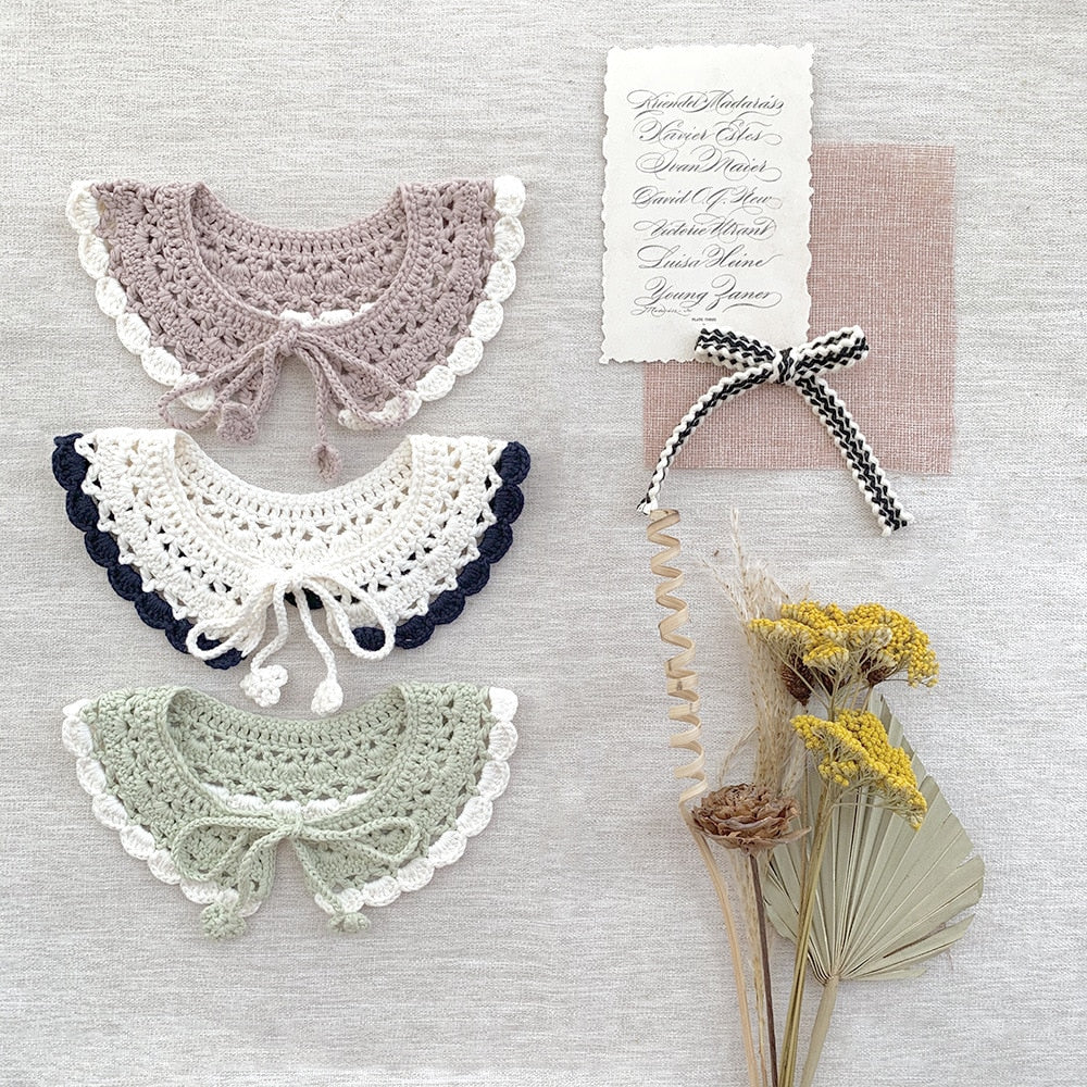 -ベビー キッズ ニット レース 付け襟 つけ襟 - mamahalo shop - ショール -  べビー服 - 子供服 - 男の子 - 女の子