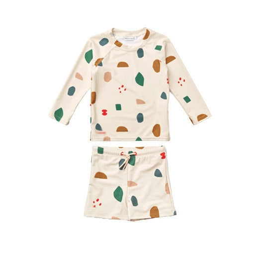 2023新作 キッズ ボーイズ 男の子 セパレート 水着 スイムウェア ラッシュガード 帽子 セット - mamahalo shop - ベビー用水着 - ベビー服 - 子供服 - 男の子 - 女の子