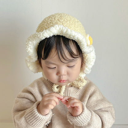 -ベビー ニット フリル キャップ 帽子 ハット【mh0001494】 - mamahalo shop - ベビー用帽子 -  べビー服 - 子供服 - 男の子 - 女の子