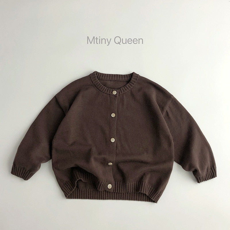 -キッズ ニット シンプル ベーシック カーディガン - mamahalo shop - カーディガン・パーカー -  べビー服 - 子供服 - 男の子 - 女の子