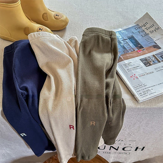 -キッズ RL ロゴ リブ レギンス パンツ 4687B - mamahalo shop - レギンスパンツ -  べビー服 - 子供服 - 男の子 - 女の子