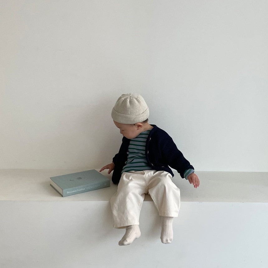 ベビー ワッフル ニット カーディガン 4284B - mamahalo shop - カーディガン・パーカー - ベビー服 - 子供服 - 男の子 - 女の子