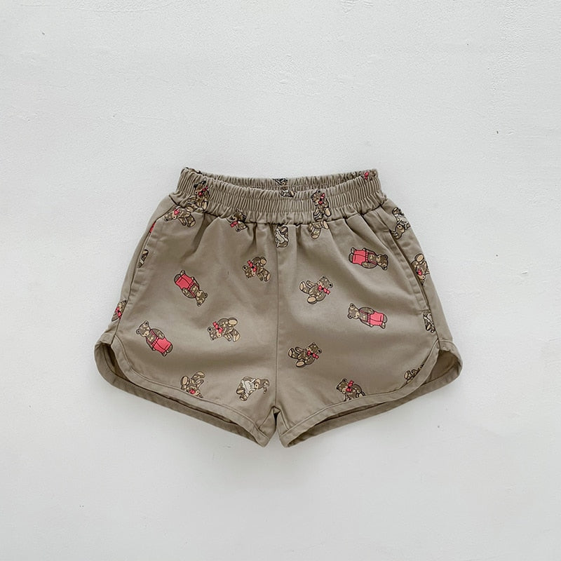 キッズ くま ベア ショートパンツ トラックパンツ - mamahalo shop - ハーフパンツ・ショートパンツ - ベビー服 - 子供服 - 男の子 - 女の子