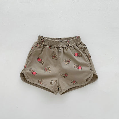 キッズ くま ベア ショートパンツ トラックパンツ - mamahalo shop - ハーフパンツ・ショートパンツ - ベビー服 - 子供服 - 男の子 - 女の子