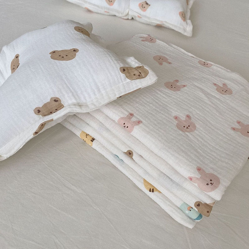 -ベビー キッズ ダブルガーゼ サマー ブランケット 枕 ピロー【mh0001447】 - mamahalo shop - ベビー寝具 -  べビー服 - 子供服 - 男の子 - 女の子