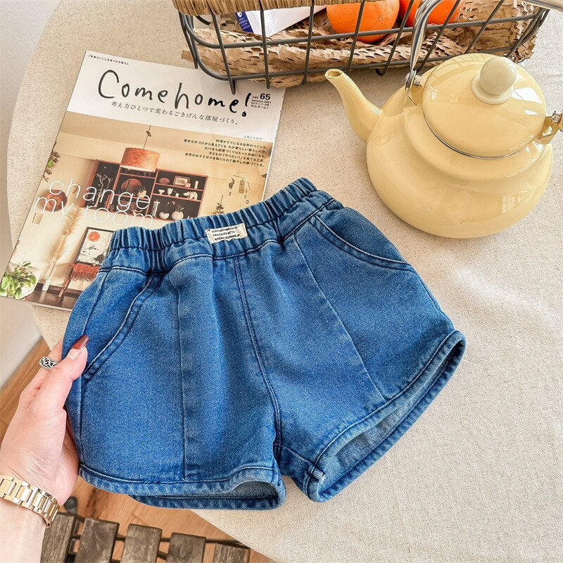 -キッズ デニム ショートパンツ ジーンズ パンツ - mamahalo shop - ハーフパンツ・ショートパンツ -  べビー服 - 子供服 - 男の子 - 女の子
