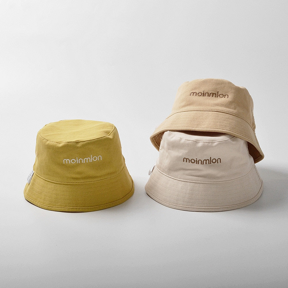 -ベビー キッズ レターロゴ 刺繍 バケットハット 帽子 - mamahalo shop - ベビー用帽子 -  べビー服 - 子供服 - 男の子 - 女の子