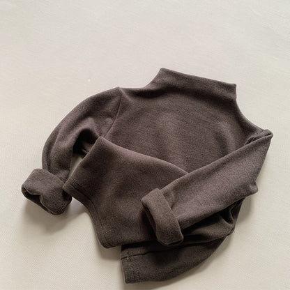 -キッズ ボトルネック ハイネック カットソー 長袖 Tシャツ - mamahalo shop - 長袖Tシャツ -  べビー服 - 子供服 - 男の子 - 女の子