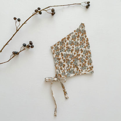 -ベビー ワッフル プリント ボンネット 帽子 フラワー 車 くるま 恐竜 ダイナソー - mamahalo shop - ベビー用帽子 -  べビー服 - 子供服 - 男の子 - 女の子