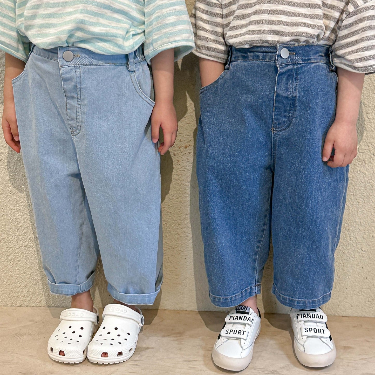 -キッズ デニム ルーズ パンツ ズボン ジーンズ - mamahalo shop - ロングパンツ・スウェットパンツ -  べビー服 - 子供服 - 男の子 - 女の子