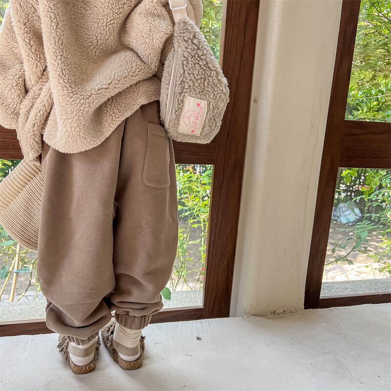 -キッズ フリース スマイル スウェット パンツ - mamahalo shop - ロングパンツ・スウェットパンツ -  べビー服 - 子供服 - 男の子 - 女の子