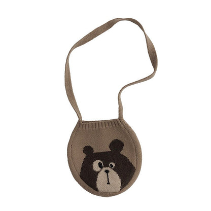 -キッズ ニット アニマル メッセンジャーバッグ 鞄 ポシェット - mamahalo shop - メッセンジャーバッグ -  べビー服 - 子供服 - 男の子 - 女の子