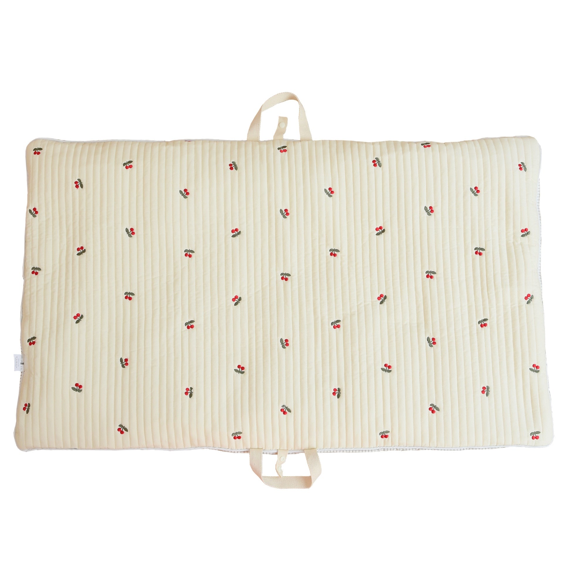 -ベビー キルティング 刺繍 お昼寝 マット ポータブル 折りたたみ くま うさぎ オリーブ チェリー りす - mamahalo shop - ベビーブランケット・タオル -  べビー服 - 子供服 - 男の子 - 女の子