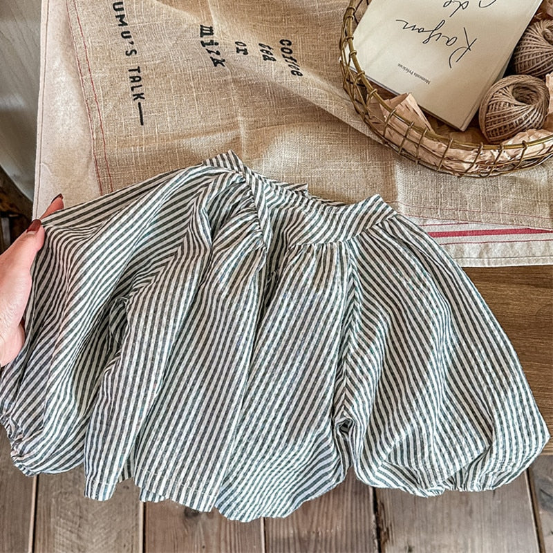 -キッズ ストライプ 長袖 ルーズ チュニック ブラウス【mh0001289】 - mamahalo shop - 長袖シャツ・ブラウス -  べビー服 - 子供服 - 男の子 - 女の子