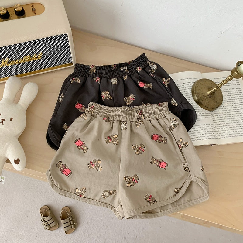 キッズ くま ベア ショートパンツ トラックパンツ - mamahalo shop - ハーフパンツ・ショートパンツ - ベビー服 - 子供服 - 男の子 - 女の子