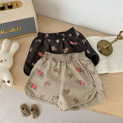 キッズ くま ベア ショートパンツ トラックパンツ - mamahalo shop - ハーフパンツ・ショートパンツ - ベビー服 - 子供服 - 男の子 - 女の子
