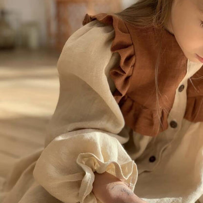 -キッズ ラッフルフリル 長袖 プリンセス ワンピース - mamahalo shop - 長袖ワンピース -  べビー服 - 子供服 - 男の子 - 女の子