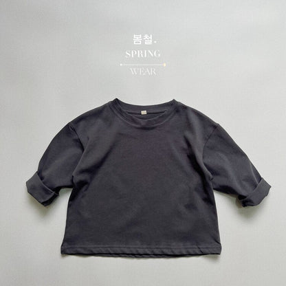 -キッズ シンプル ベーシック 長袖 Tシャツ トップス【mh0001232】 - mamahalo shop - 長袖Tシャツ -  べビー服 - 子供服 - 男の子 - 女の子