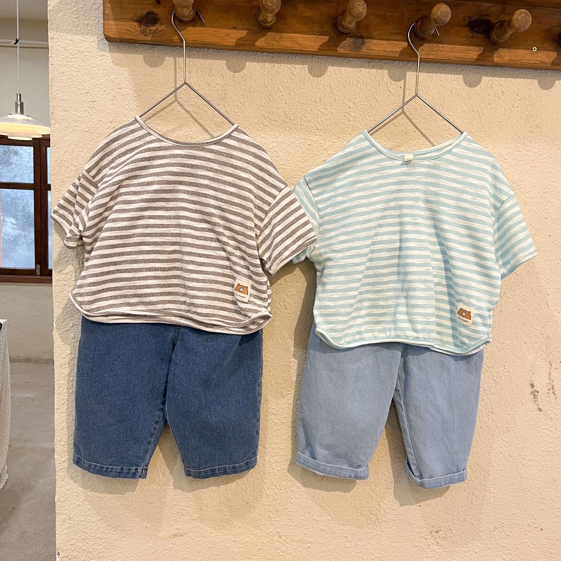 -キッズ デニム ルーズ アンクル パンツ ジーンズ - mamahalo shop - デニムパンツ -  べビー服 - 子供服 - 男の子 - 女の子