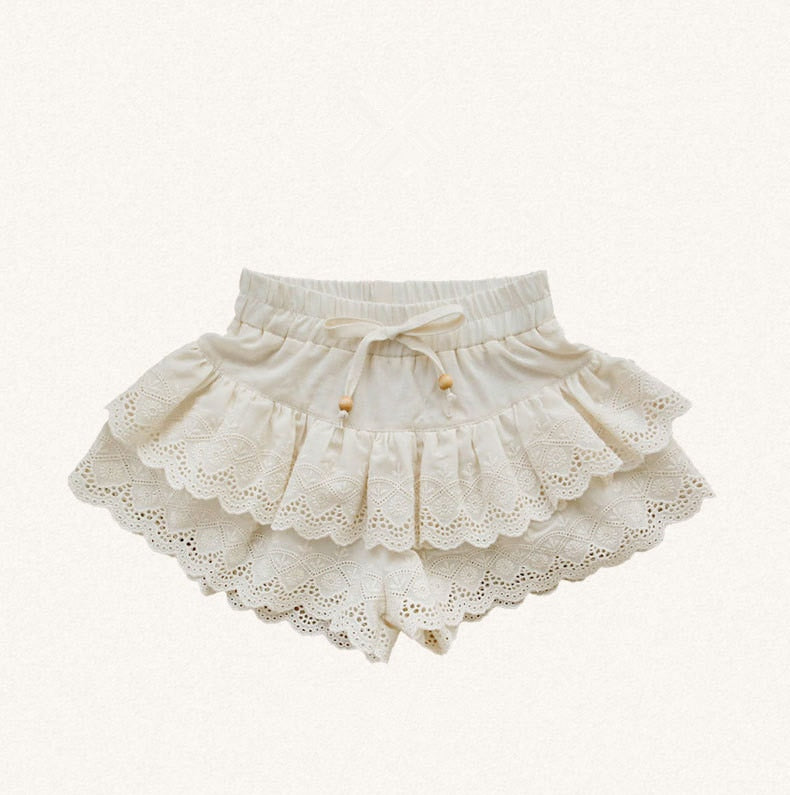 -キッズ レース 透け感 ノースリーブ ブラウス トップス フリル ショートパンツ - mamahalo shop - ハーフパンツ・ショートパンツ -  べビー服 - 子供服 - 男の子 - 女の子