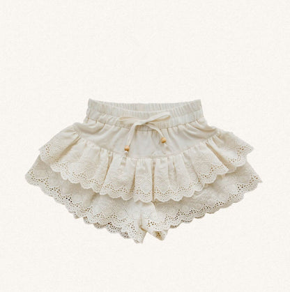 -キッズ レース 透け感 ノースリーブ ブラウス トップス フリル ショートパンツ - mamahalo shop - ハーフパンツ・ショートパンツ -  べビー服 - 子供服 - 男の子 - 女の子