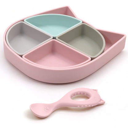 -# ベビー セット シリコン プレート トレーニング スプーン 食器  ネコ【mh0001583】 - mamahalo shop - ベビーキッズ食器 -  べビー服 - 子供服 - 男の子 - 女の子