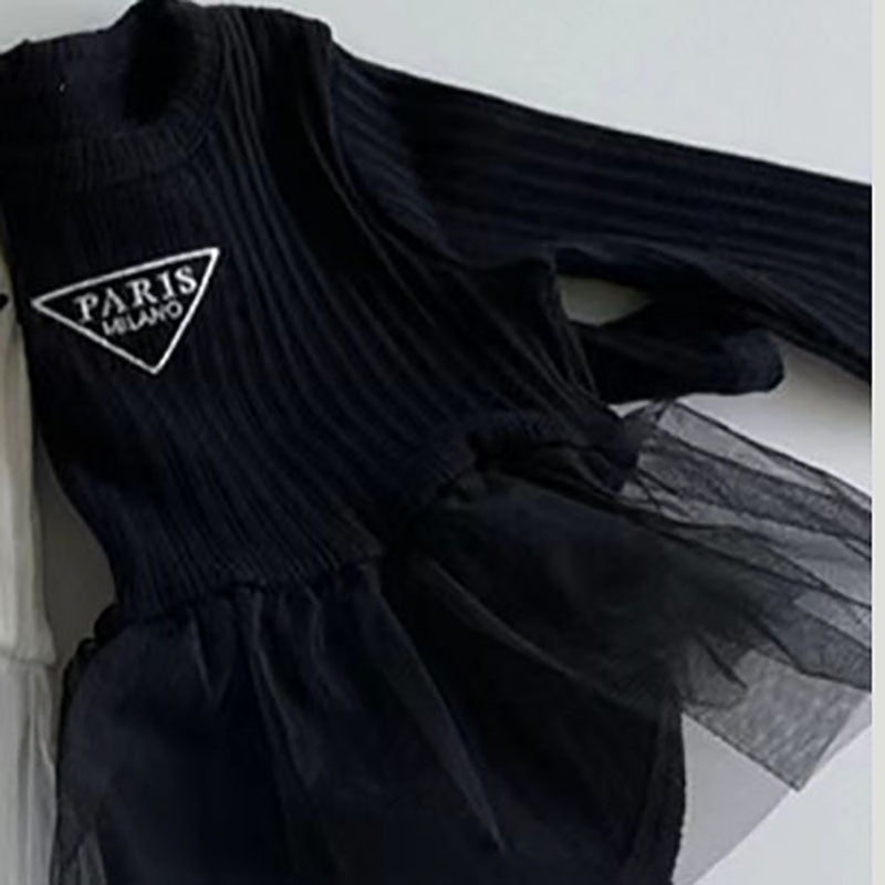 -ベビー チュチュスカート PARIS ロゴ 長袖 ロンパース - mamahalo shop - 長袖ロンパース -  べビー服 - 子供服 - 男の子 - 女の子