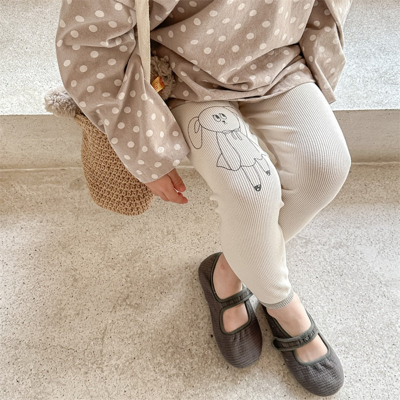 -キッズ うさぎ ラビット バニー プリント レギンス パンツ - mamahalo shop - レギンスパンツ -  べビー服 - 子供服 - 男の子 - 女の子