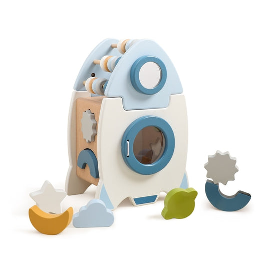 おもちゃ ウッドトイ 木製 ジグソー パズル ロケット 宇宙 月 星 - mamahalo shop - Toy (おもちゃ・木製玩具）etc. - ベビー服 - 子供服 - 男の子 - 女の子
