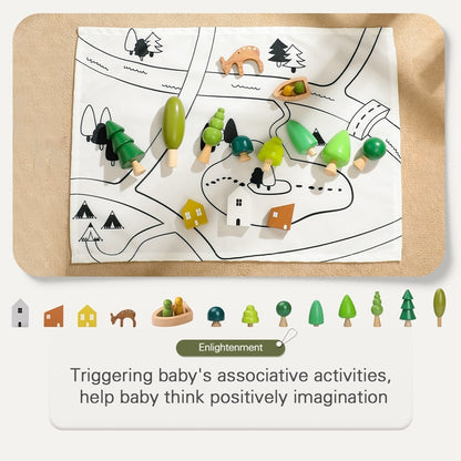 -ベビートイ ウッドトイ 木製 アニマル フォレスト おもちゃ 動物 シーン 装飾 森 ブロック - mamahalo shop - Toy (おもちゃ・木製玩具）etc. -  べビー服 - 子供服 - 男の子 - 女の子