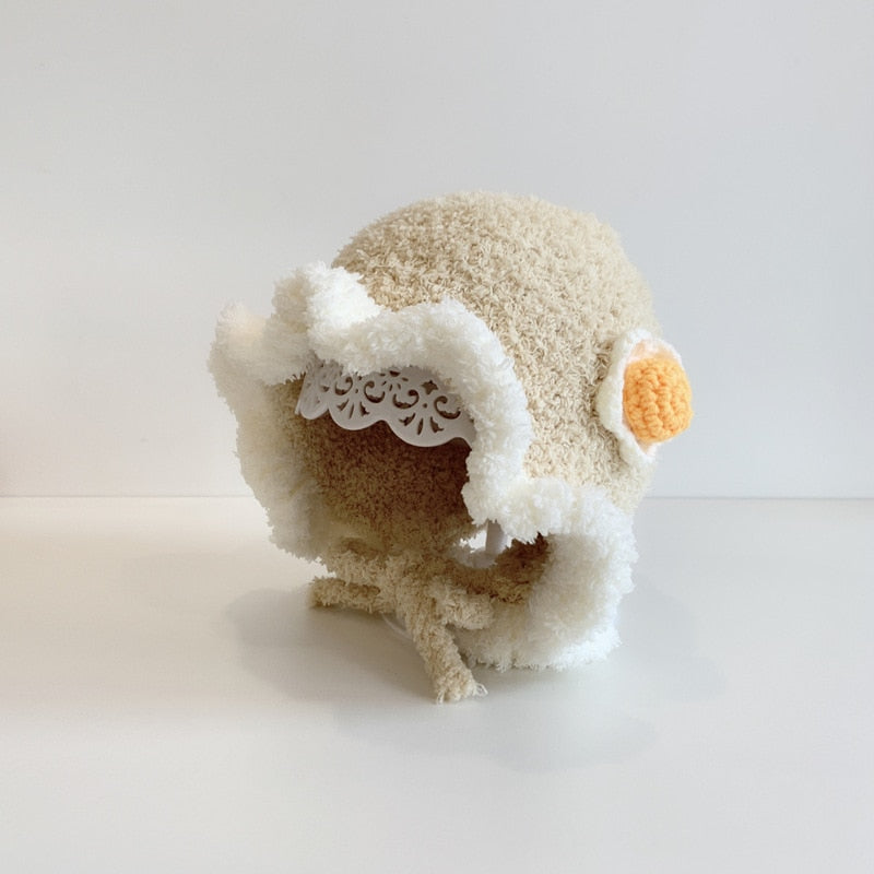 -ベビー ニット フリル キャップ 帽子 ハット【mh0001494】 - mamahalo shop - ベビー用帽子 -  べビー服 - 子供服 - 男の子 - 女の子